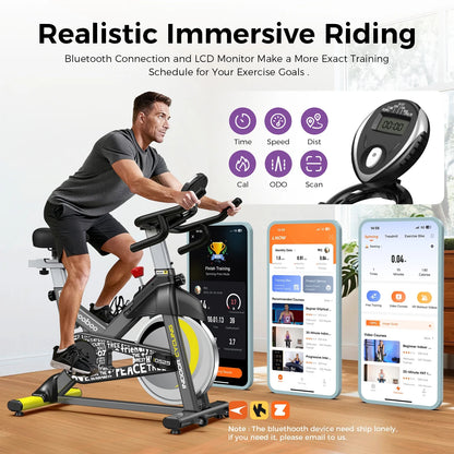 Pooboo Stationary Exercise Bike Indoor Cycling Bike Cycle Bicycle Adjustable Resistance for Home Office Cardio Workout Machine Max Weight 350 lbs