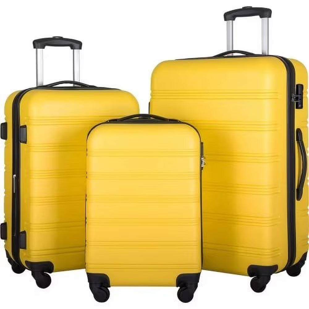 Expandable Suitcase Set of 3 with Double Spinner Wheels, Indestructible PP Material Hard Shell Luggage Sets TSA Lock, Carry on Expandable, Lightweight,20" 24' 28",Pink