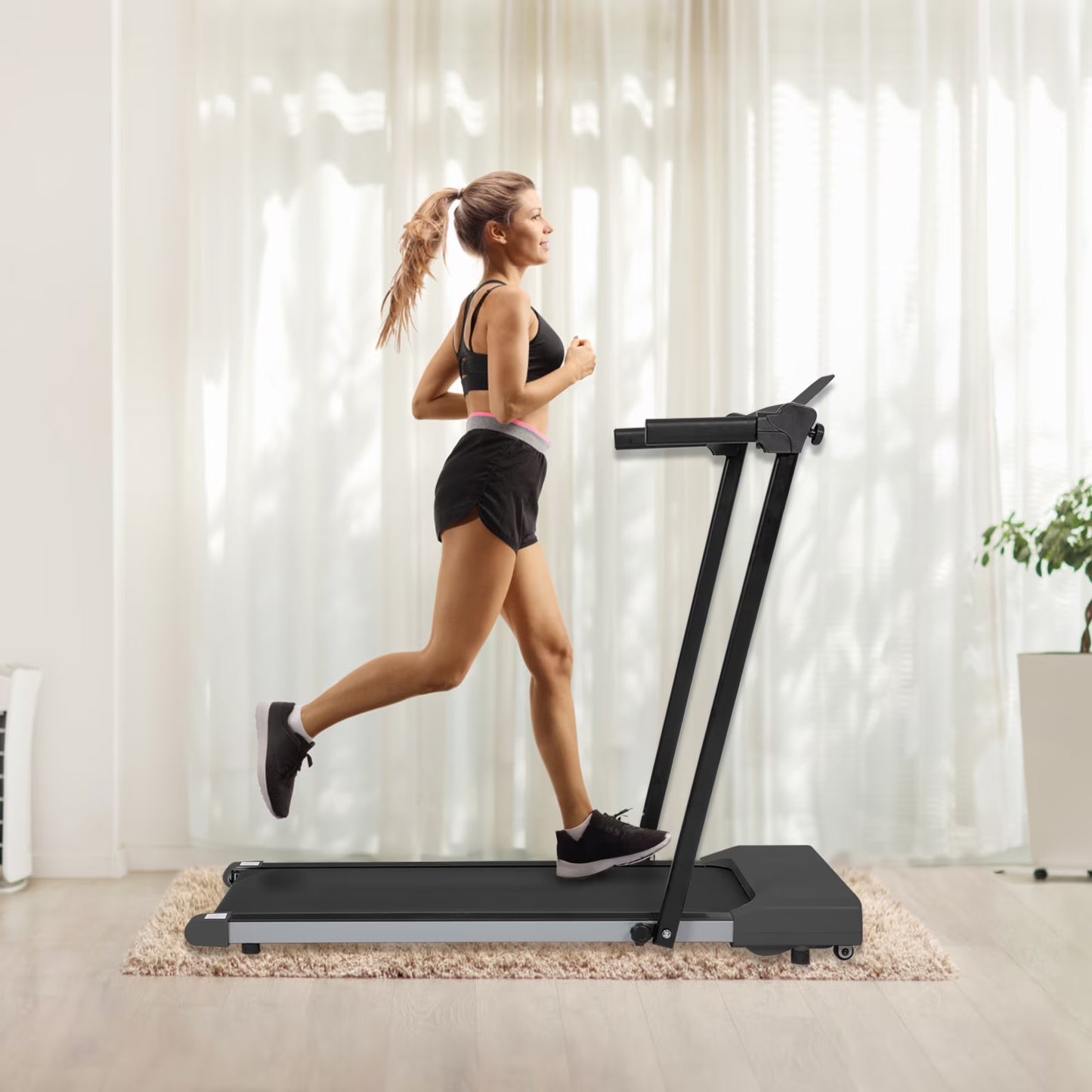 Ambifirner Portable Folding Treadmill, 3.0 HP Foldable Compact Treadmill for Home Office with 300 LBS Capacity For Walking & Running