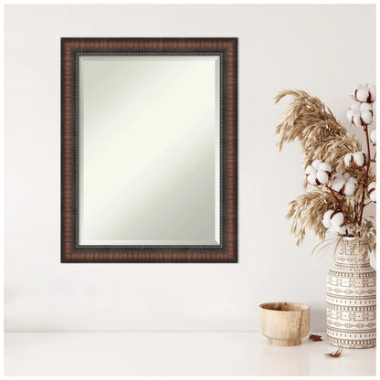 Amanti Art Caleb Brown Beveled Bathroom Wall Mirror
