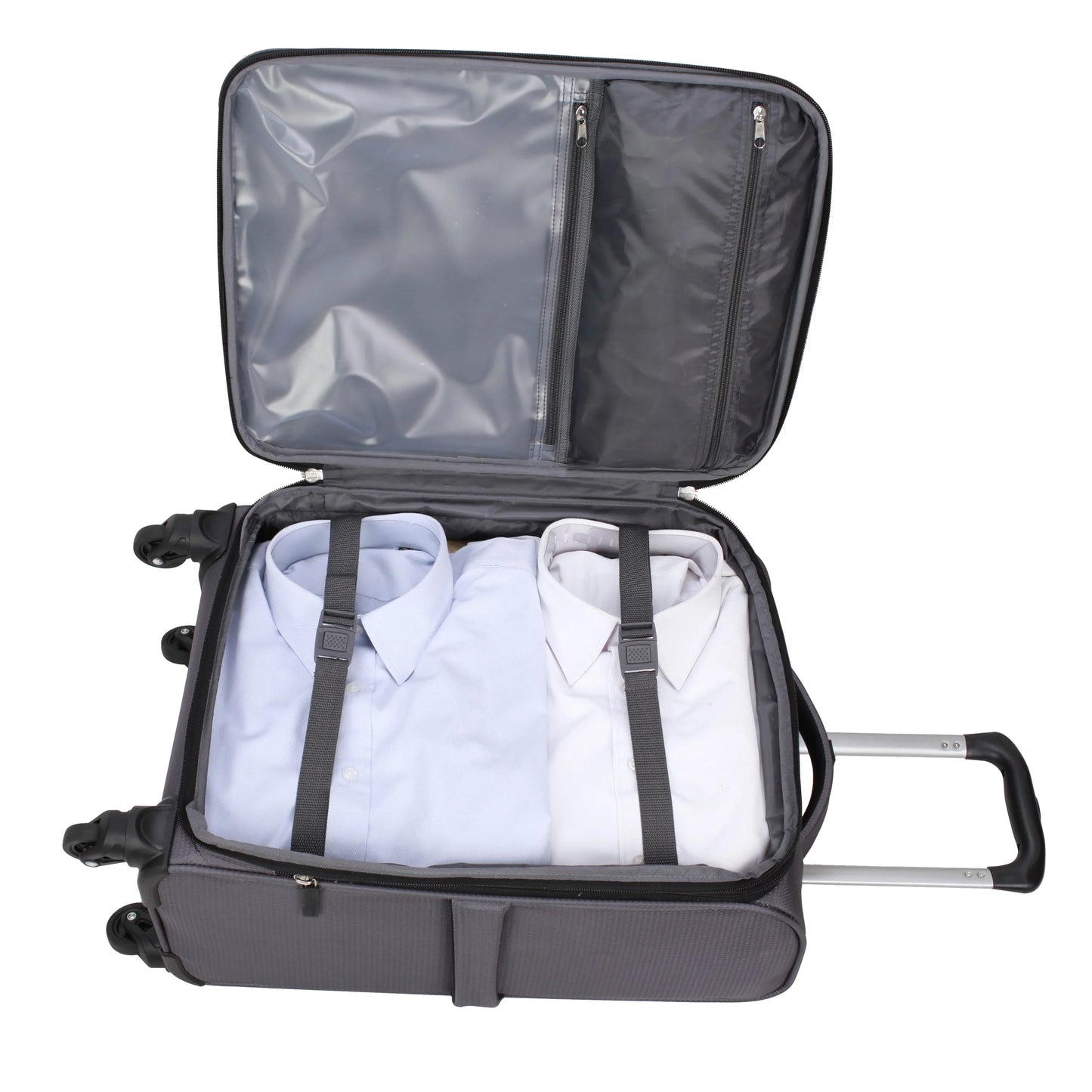 Protege 26-inch Gravity Free Softside Upright Checked Travel Luggage, Grey, Adult