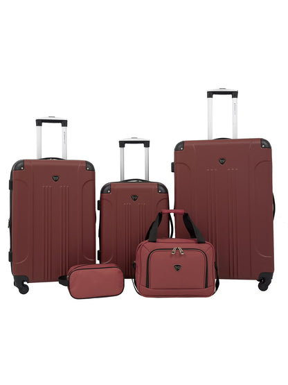 Travelers Club Chicago Plus 5pc Expandable Hardside Luggage Set, Black