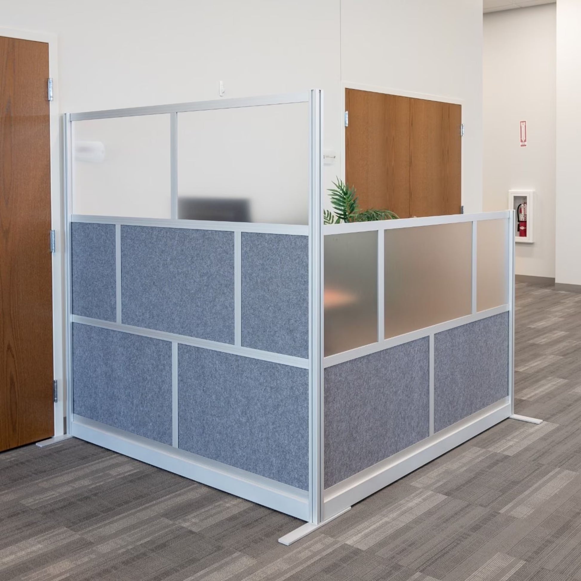 Luxor Freestanding Modular Room Divider Wall System with Built-in Cable Management Tray - 70" x 70" Add-On Wall