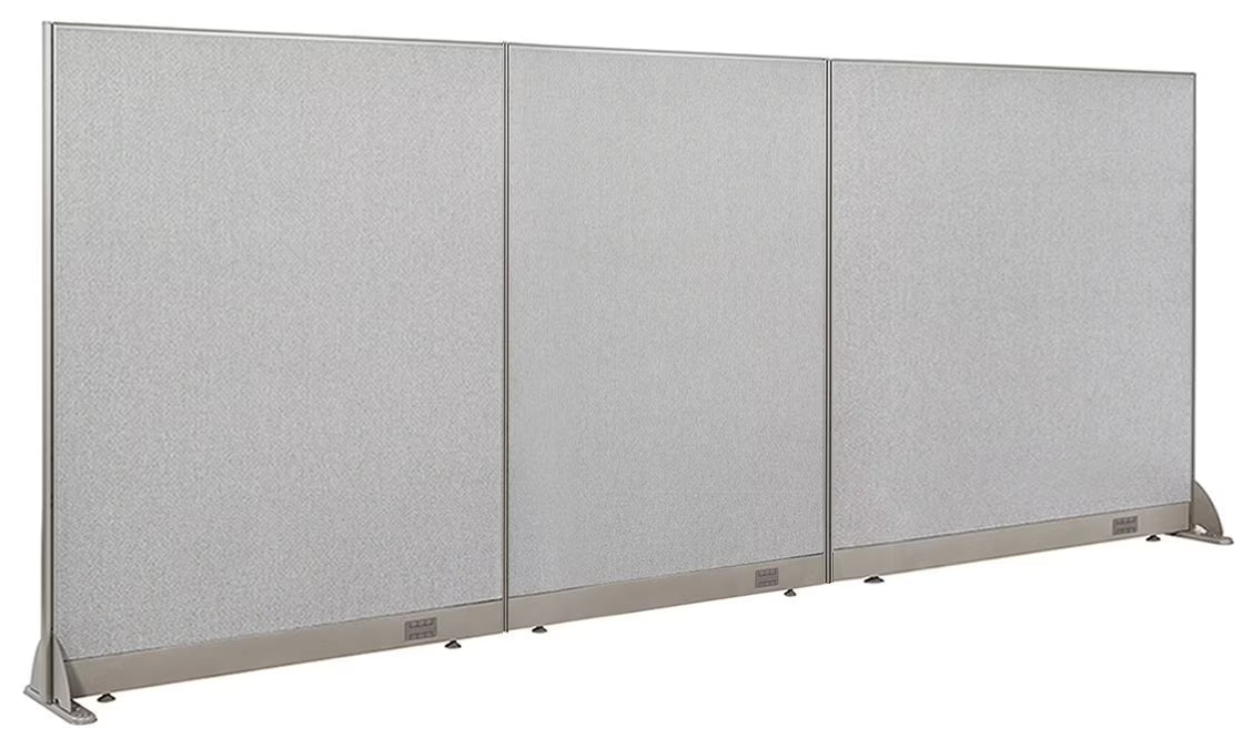 GOF Freestanding Office Partition-Straight Run w/Safety Legs (72"W x 60"H) Room Divider, Privacy Screen, Workstation Cubicle