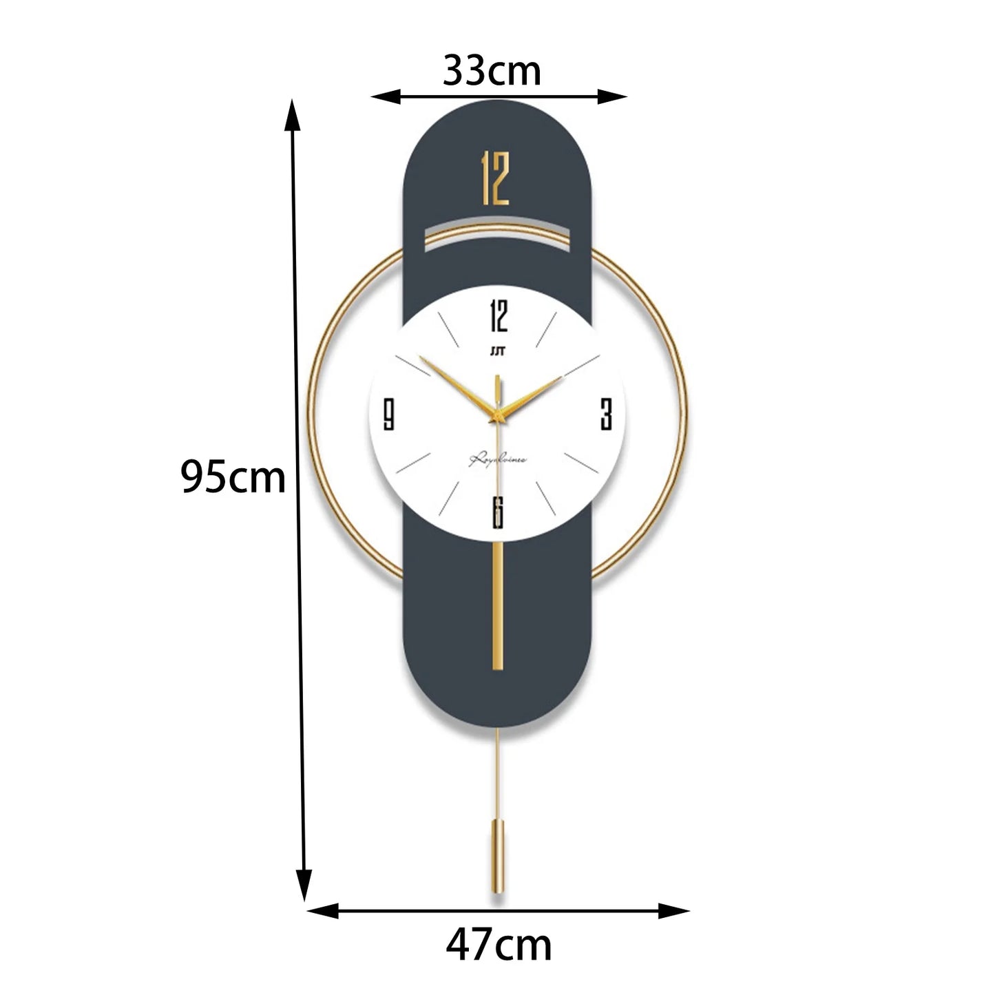 Wall Clock, Wall Clocks for Living Room, Modern Decorative Pendulum Wall Clock, Without Tick Noises, Modern Minimalist Pendulum Clock for Bedroom Office Kitchen