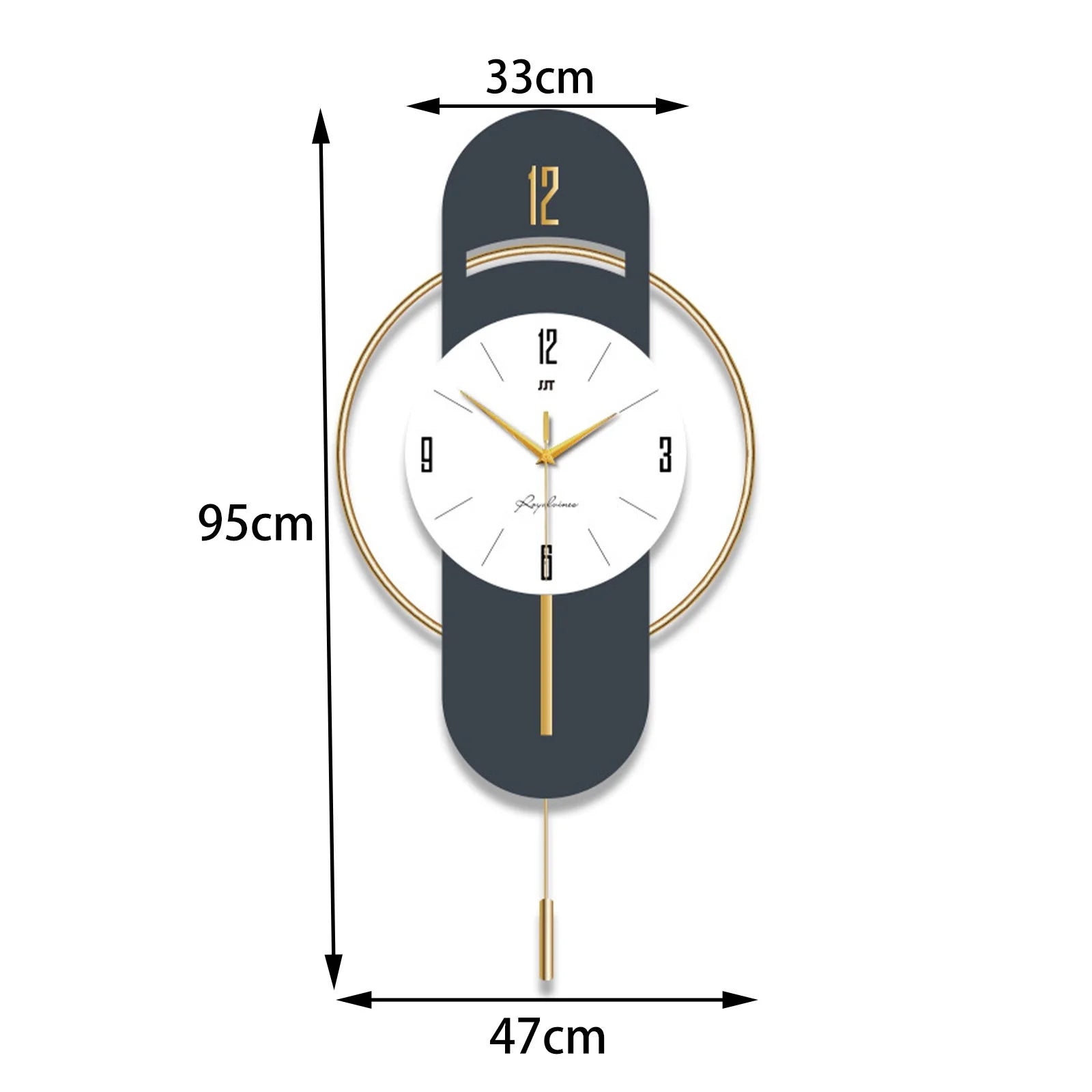 Wall Clock, Wall Clocks for Living Room, Modern Decorative Pendulum Wall Clock, Without Tick Noises, Modern Minimalist Pendulum Clock for Bedroom Office Kitchen