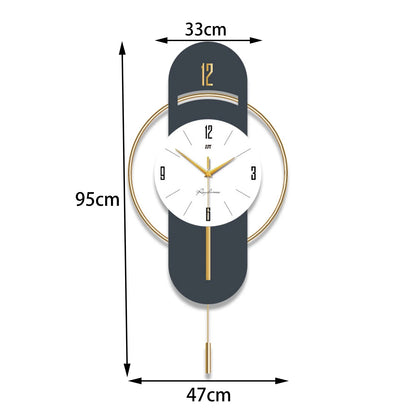 Wall Clock, Wall Clocks for Living Room, Modern Decorative Pendulum Wall Clock, Without Tick Noises, Modern Minimalist Pendulum Clock for Bedroom Office Kitchen