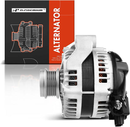A-Premium Alternator Compatible with Volvo S40 2004, L5 2.4L 2.5L, 12V 150Amp Clockwise 5-Groove Clutch Pulley, Replace# 104210-4050, 3M5T-10300-UA, 30667051