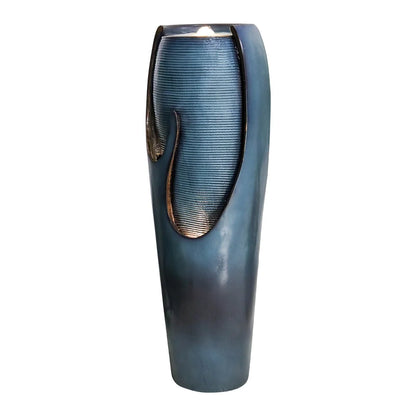 38.7-Inch H Outdoor Vase Water Fountain - Patio Garden Water Fountain with LED Light and Submersible Pump for Yard Art Decor