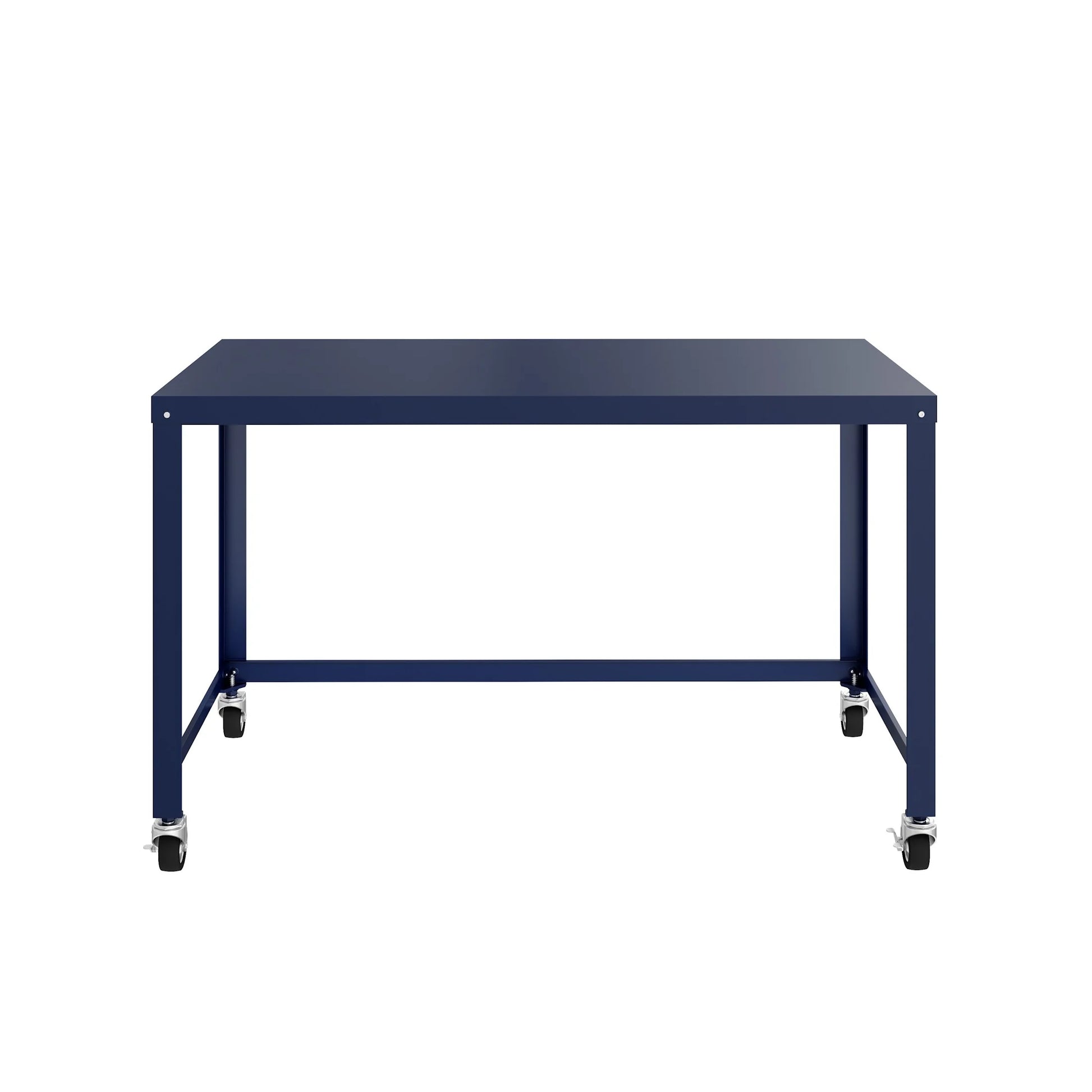 Space Solutions Ready-to-Assemble 48-inch Wide Mobile Metal Desk for Home Office, Navy
