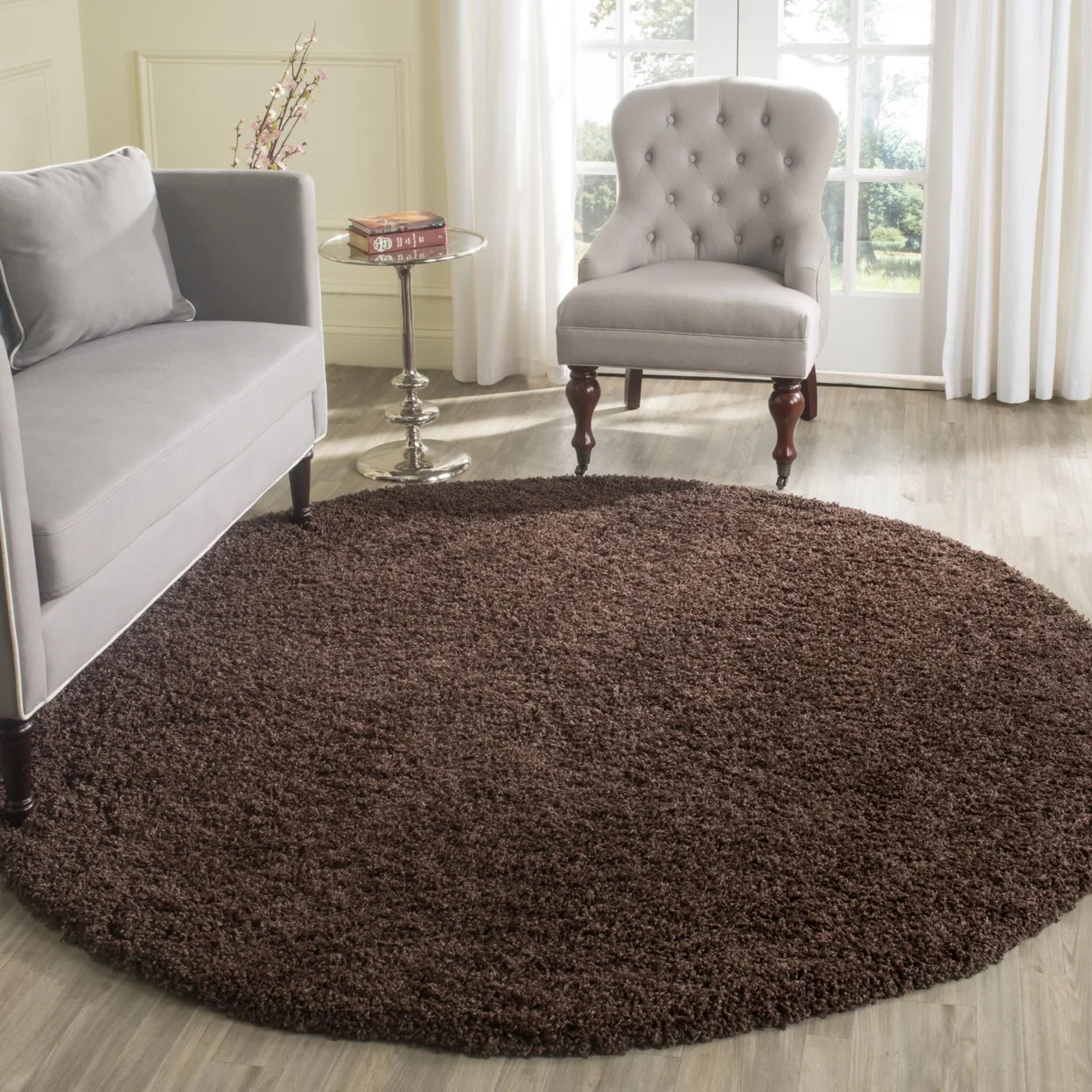 SAFAVIEH Laguna Neven Plush Solid Shag Area Rug, Brown, 8'6" x 12'