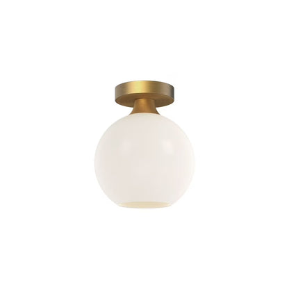 Alora Lighting Fm506108op Castilla 8" Wide Semi-Flush Globe Ceiling Fixture - Black
