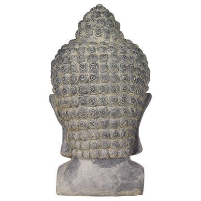 John Timberland Meditating Buddha Head Statue Sculpture Zen Asian Garden Decor Outdoor Front Porch Gray Faux Stone 18 1/2" Tall
