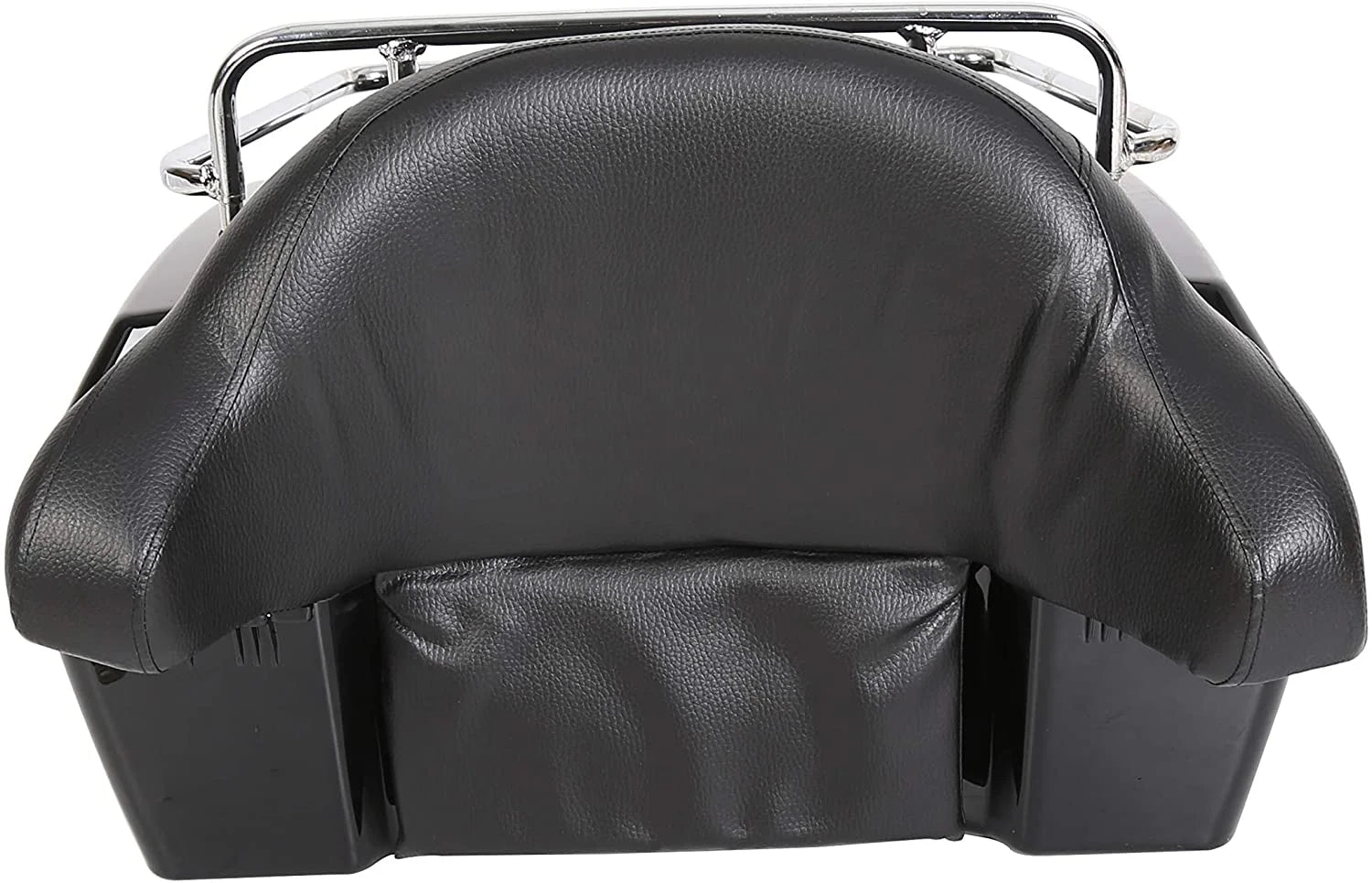 Kojem Motorcycle Trunk Tour Pack Luggage Universal for Harley Honda Yamaha Suzuki Cruiser Tail Box with Top Rack Backrest Black