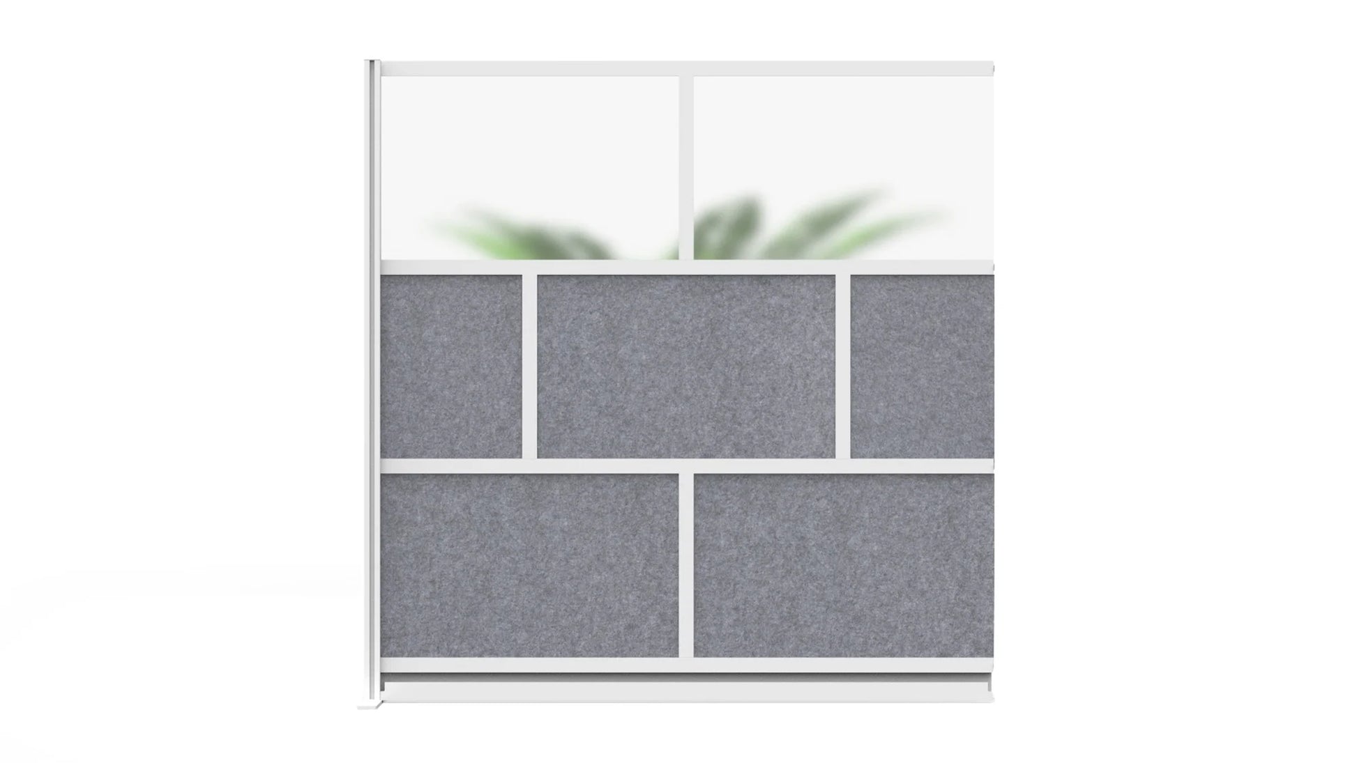Luxor Freestanding Modular Room Divider Wall System with Built-in Cable Management Tray - 70" x 70" Add-On Wall