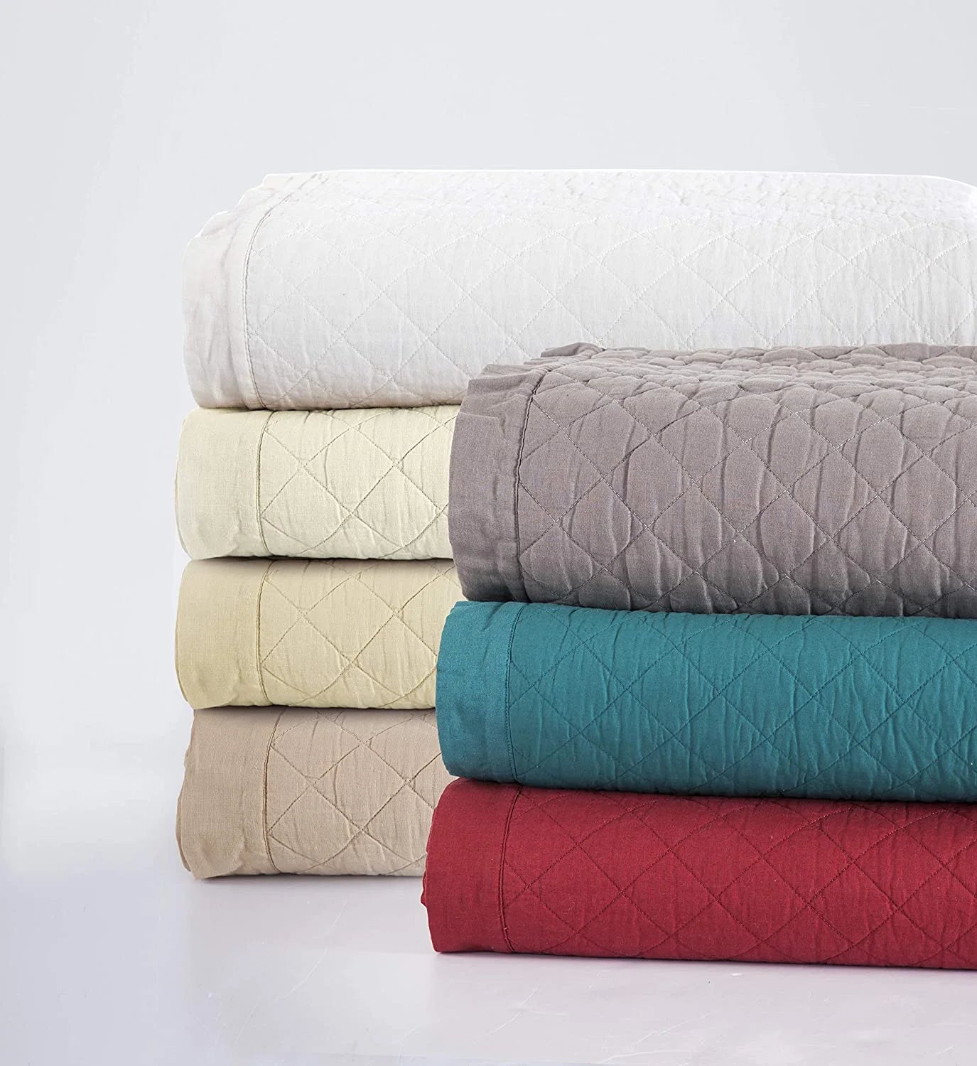 HiEnd Accents Linen Quilt, King Light Tan Light Tan King