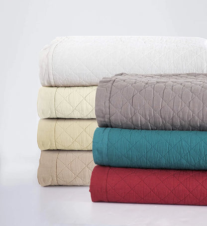 HiEnd Accents Linen Quilt, King Light Tan Light Tan King