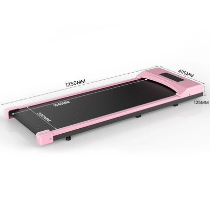 Tikmboex 2.5HP Under Desk Treadmill with LED Display Wireless Remote Control38.5" x 15" Quiet & Compact Walking Pad for Home Office, Pink