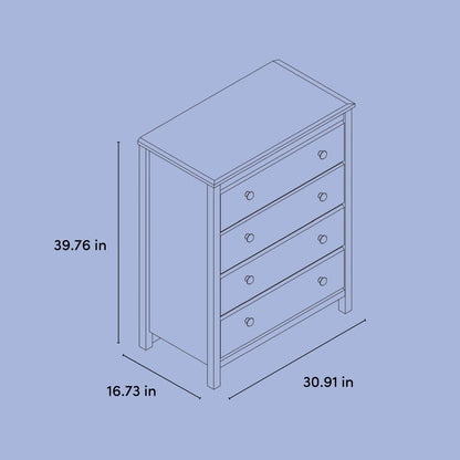 Storkcraft Alpine 4 Drawer Nursery Dresser, White