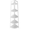 Hassch 5-Tier Industrial Corner Bookcase 70" Wood Ladder Shelf Rustic Bamboo Stand for Living Room, Kitchen, Home Office, White