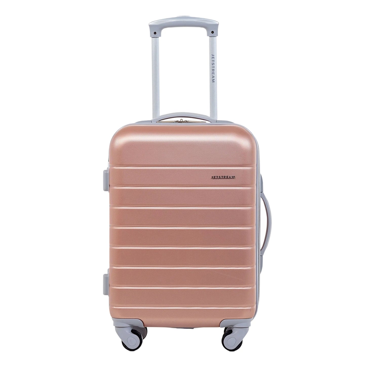 Jetstream 2pc Hardside Rolling Spinner Upright Set, Checked and Carry-on Luggage Duo, Rose Gold