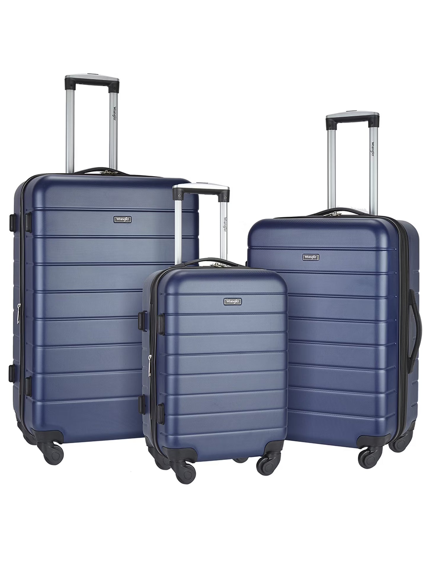Wrangler 3 Piece Luggage Set with Cup Holder and USB Port, Olive Green