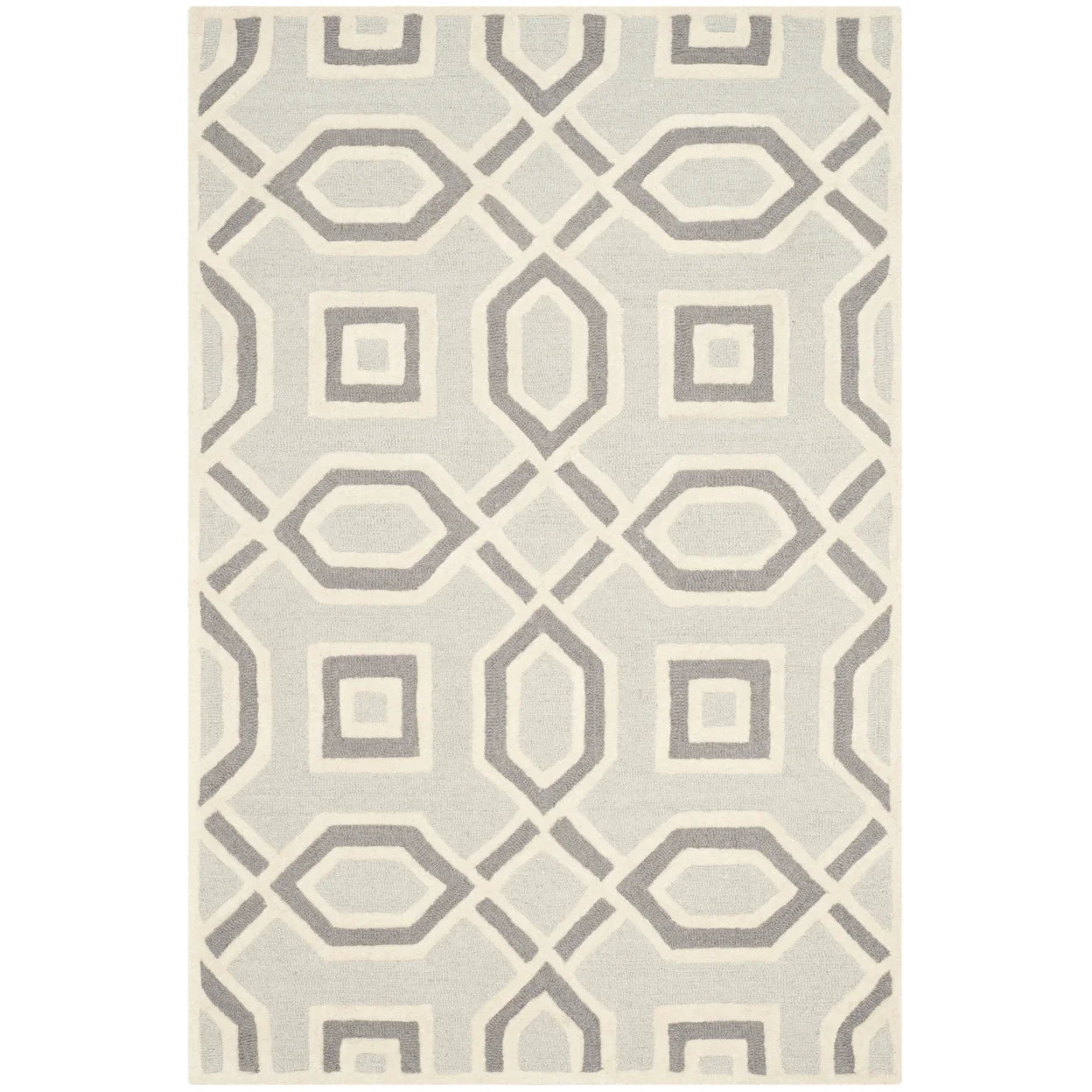 SAFAVIEH Cambridge Judith Geometric Wool Area Rug, Grey/Ivory, 8' x 10'