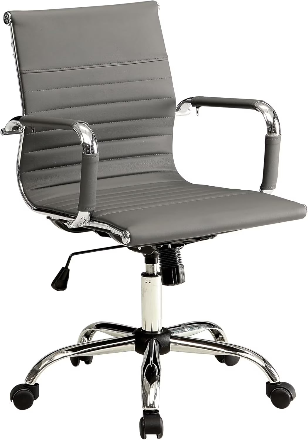 LCH Modern Mid Back Home Office Chair Computer Executive Desk Chair Pu LeatherGray