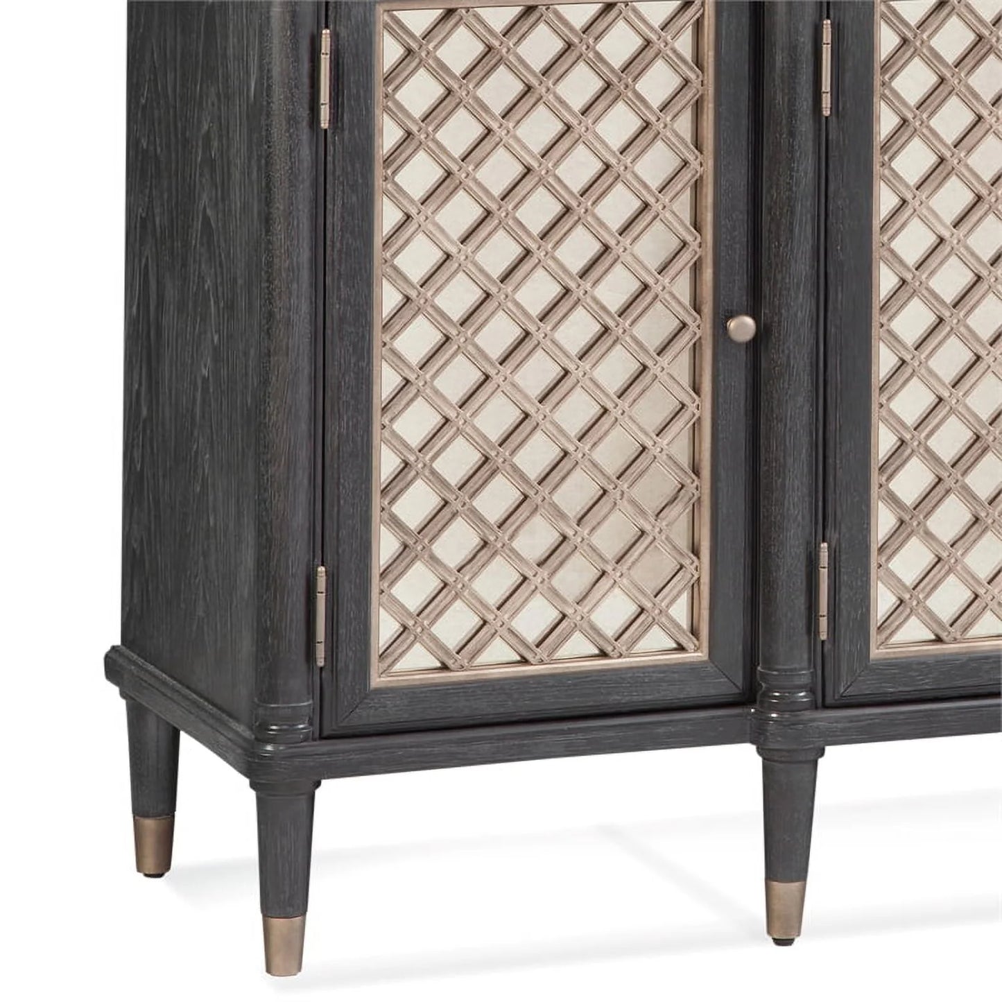 Bassett Mirror Groveland 6-Shelf Wood Server with Metal Accents in Black
