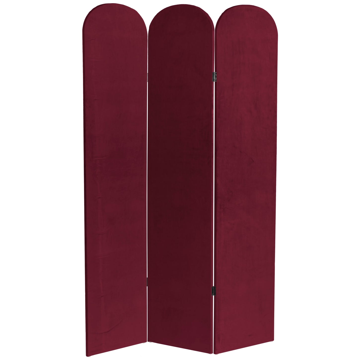 6 ft. Classic Arch Velvet Room Divider Lilac 3 Panel