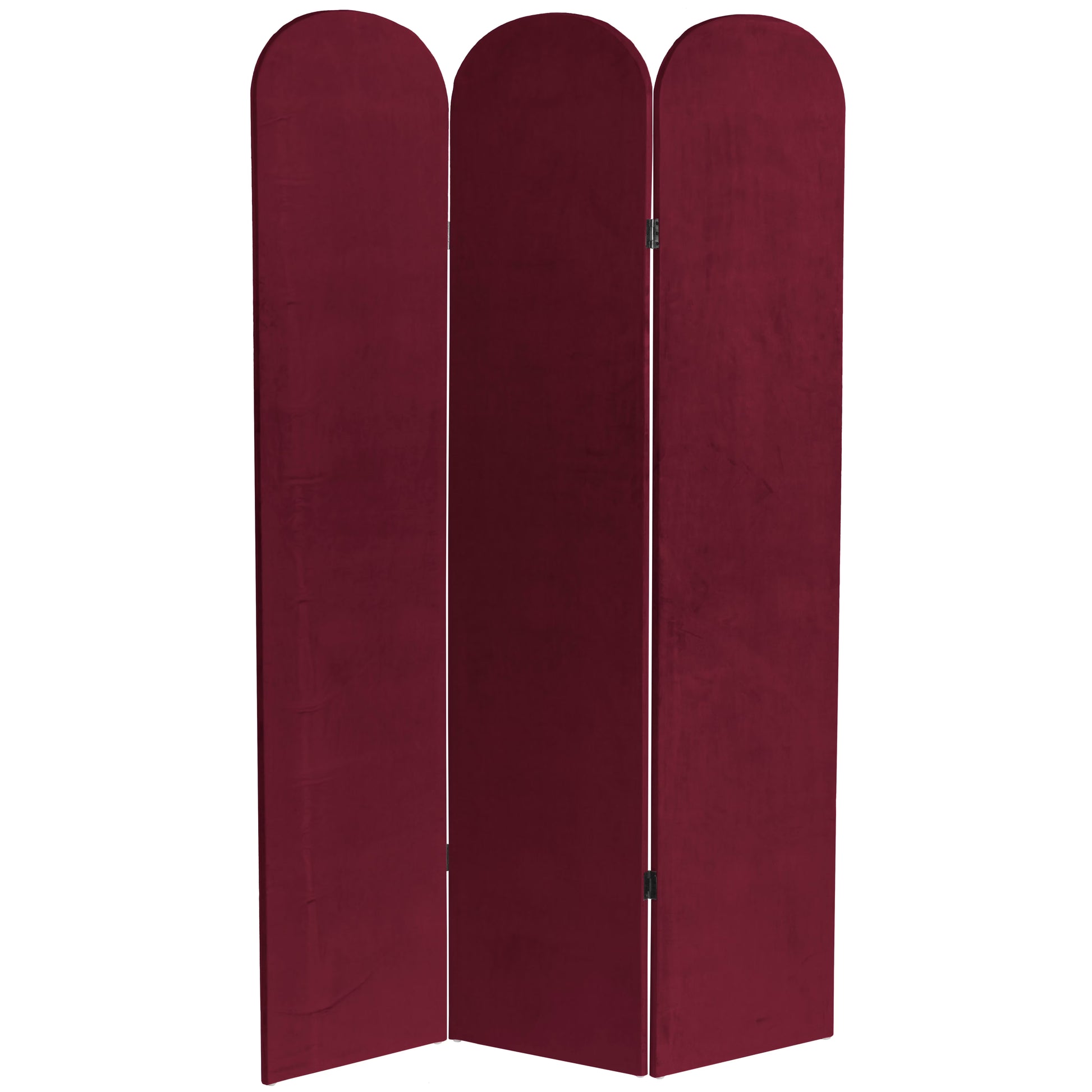 6 ft. Classic Arch Velvet Room Divider Lilac 3 Panel