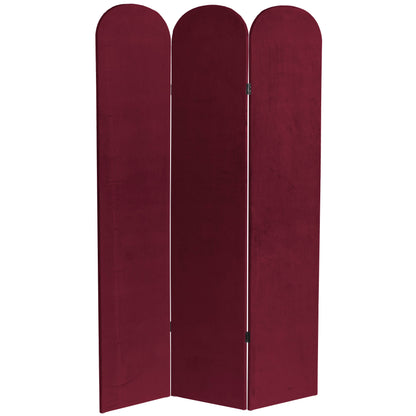 6 ft. Classic Arch Velvet Room Divider Lilac 3 Panel