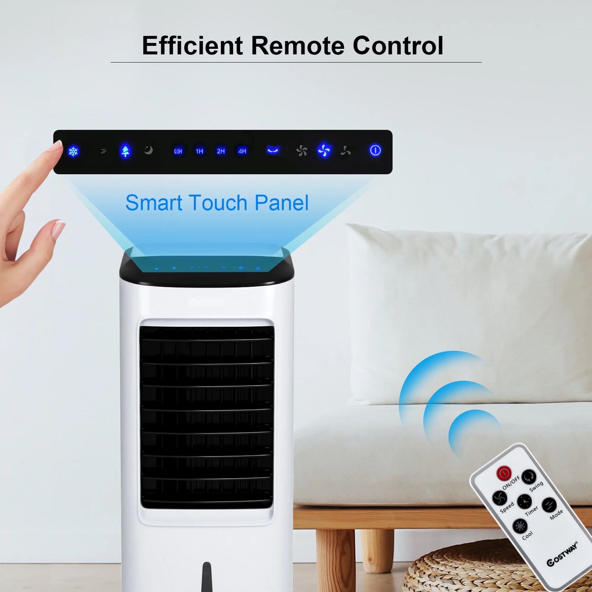 Gymax Home Office 3-in-1 Evaporative Air Cooler Fan with Remote Control 7.5 H Timer