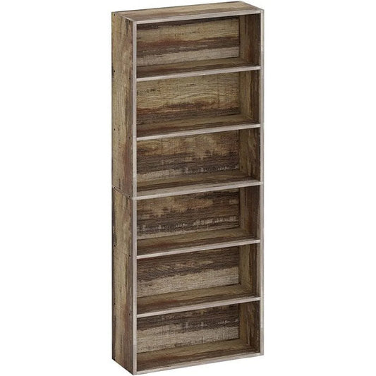 IRONCK Bookcases Floor Standing 6 Tier Shelves 70in Tall for Home Office, Vintage Brown