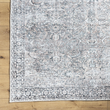 Better Homes & Gardens Persian Blooms Washable Non-Skid Indoor Area Rug, Brown, 5'3" x 7'