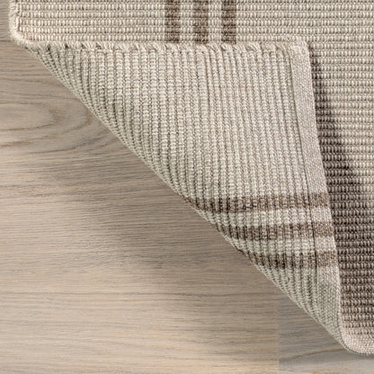 Rugs USA Hawthorn Striped Wool Area Rug, 4' x 6', Hawthorn Ivory
