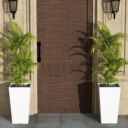 QCQHDU Large Planters for Outdoor Plants Flower Pots Set of 2,Tall Planters for Outdoor Plants,21 inch Outdoor Planters for Front Porch PlantersWhite
