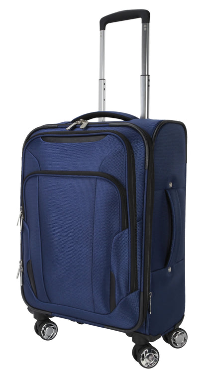 Protege Ashfield 25" Checked 8-Wheel Spinner Luggage Navy