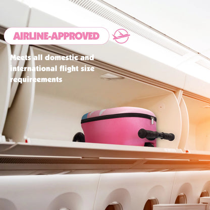 VLIVE 19 in Kids 2 Piece Unicorn Spinner Carry On Luggage with Scooter, Pink