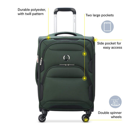 DELSEY PARIS Sky Max 2.0 21" Softside Spinner Carry-On Luggage, Green