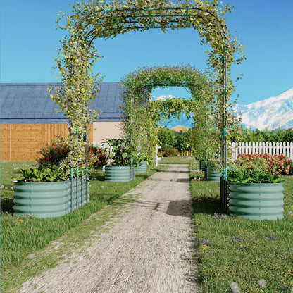 Riedhoff Raised Garden Bed with 95" H Tall Arch Trellis for Climbing Vegetables Flowers,Green