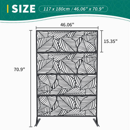 Accreate Decorative Wrought Privacy Screen - Easy Snap-Together Room Divider for Indoor/Outdoor Use, Breathable Wind-Resistant Partition with Anti-Tip Base (6x3.8ft)