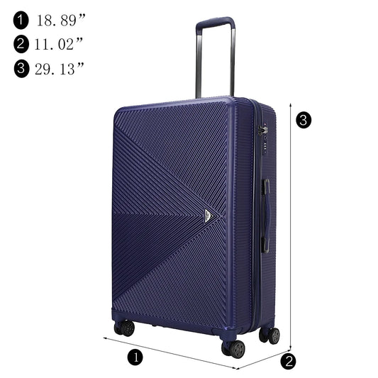 MKF Collection Felicity Travel Luggage 4 pcs set, Luxurious Lightweight Suitcase by Mia K - Rose Gold