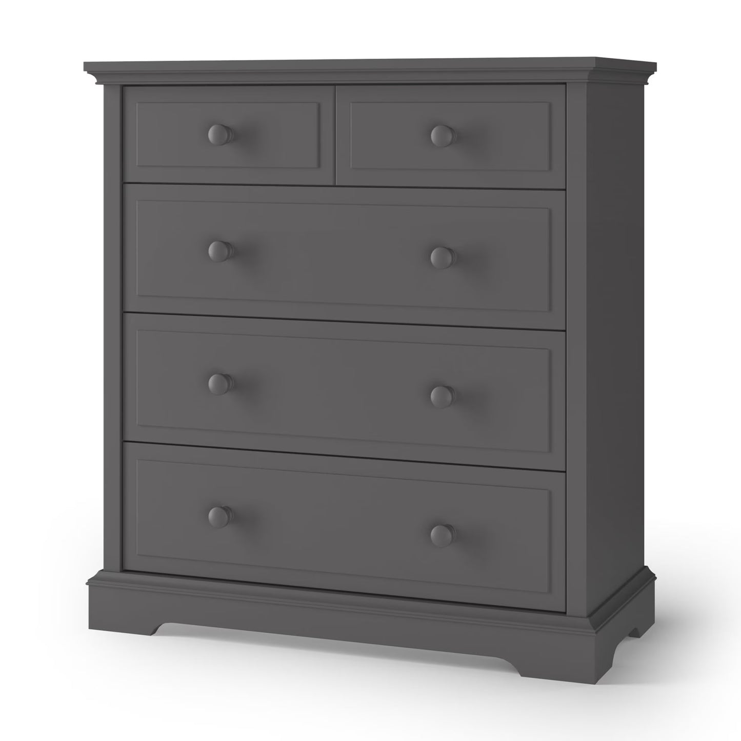 Child Craft Soho 42" Interlocking 4-Drawer Chest for Nursery or Bedroom, Tip-Resistant, Modern Style, White/Natural