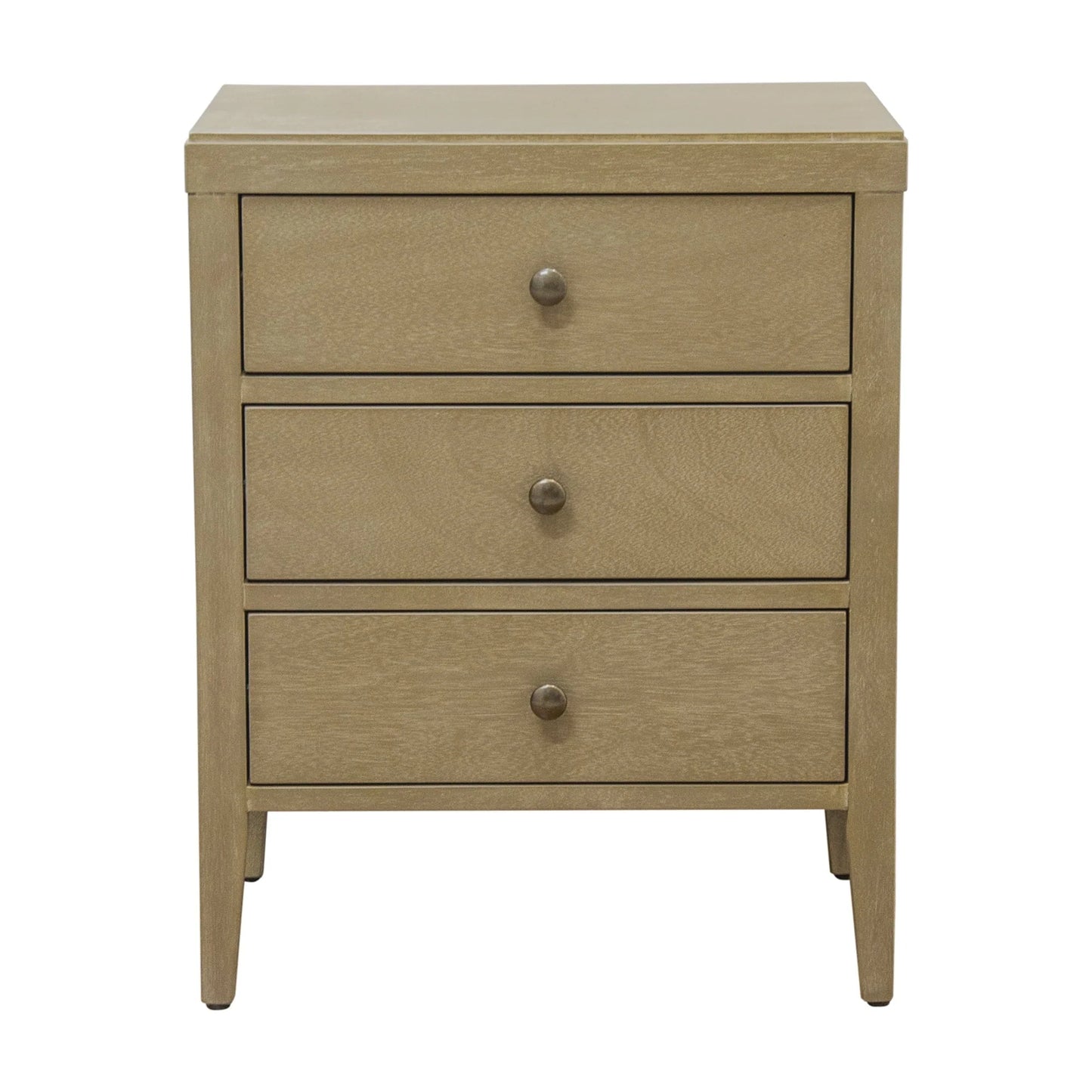 Webb 3-Drawer Wooden Nightstand by East at Main - Wheat Solid Wood Accent Table/End Table with Black Accents (19x15x23)