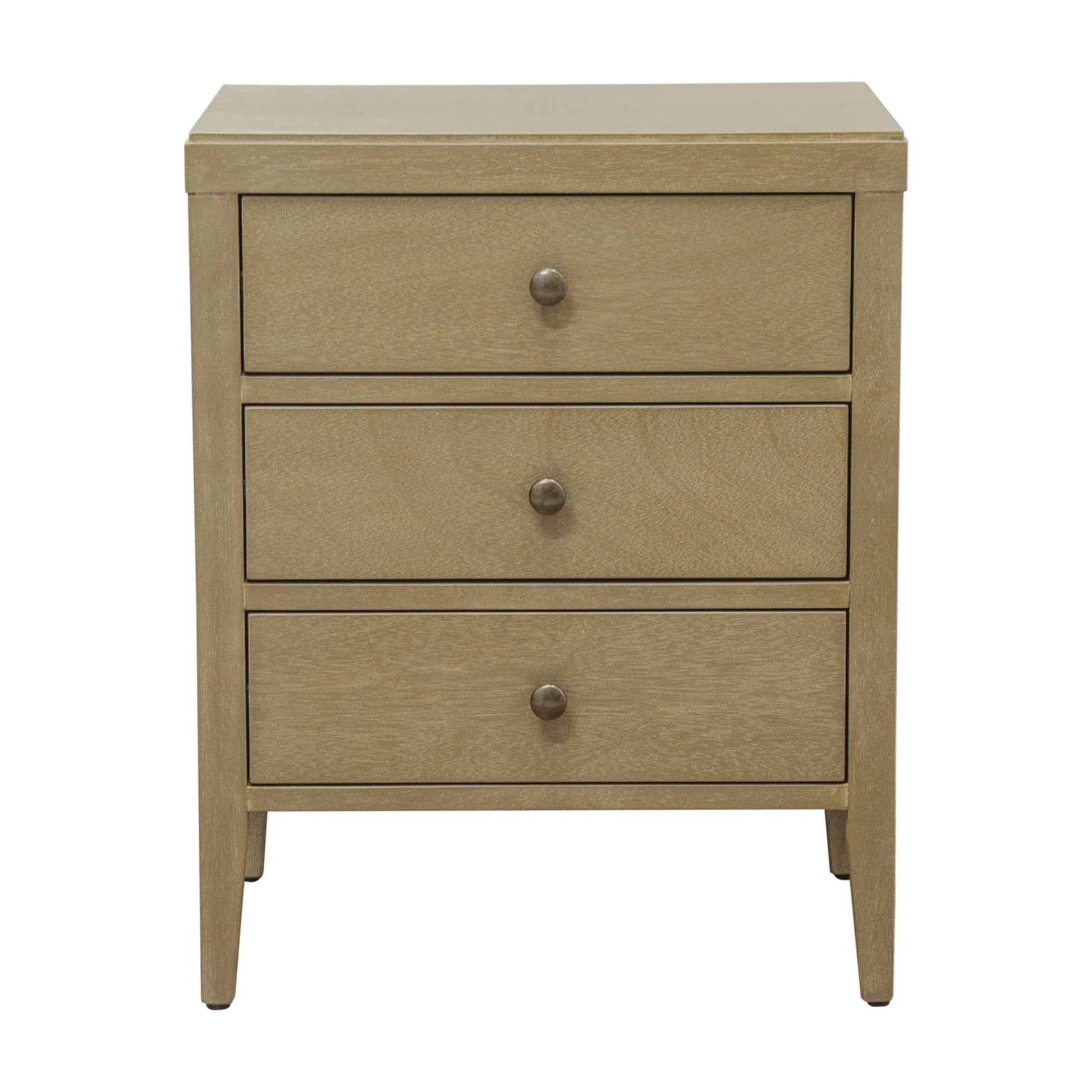 Webb 3-Drawer Wooden Nightstand by East at Main - Wheat Solid Wood Accent Table/End Table with Black Accents (19x15x23)