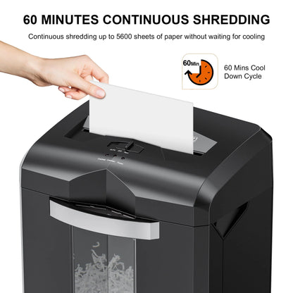 Bonsaii Paper Shredder 18-Sheet Cross-Cut Shredder for Home Office with Wastebasket