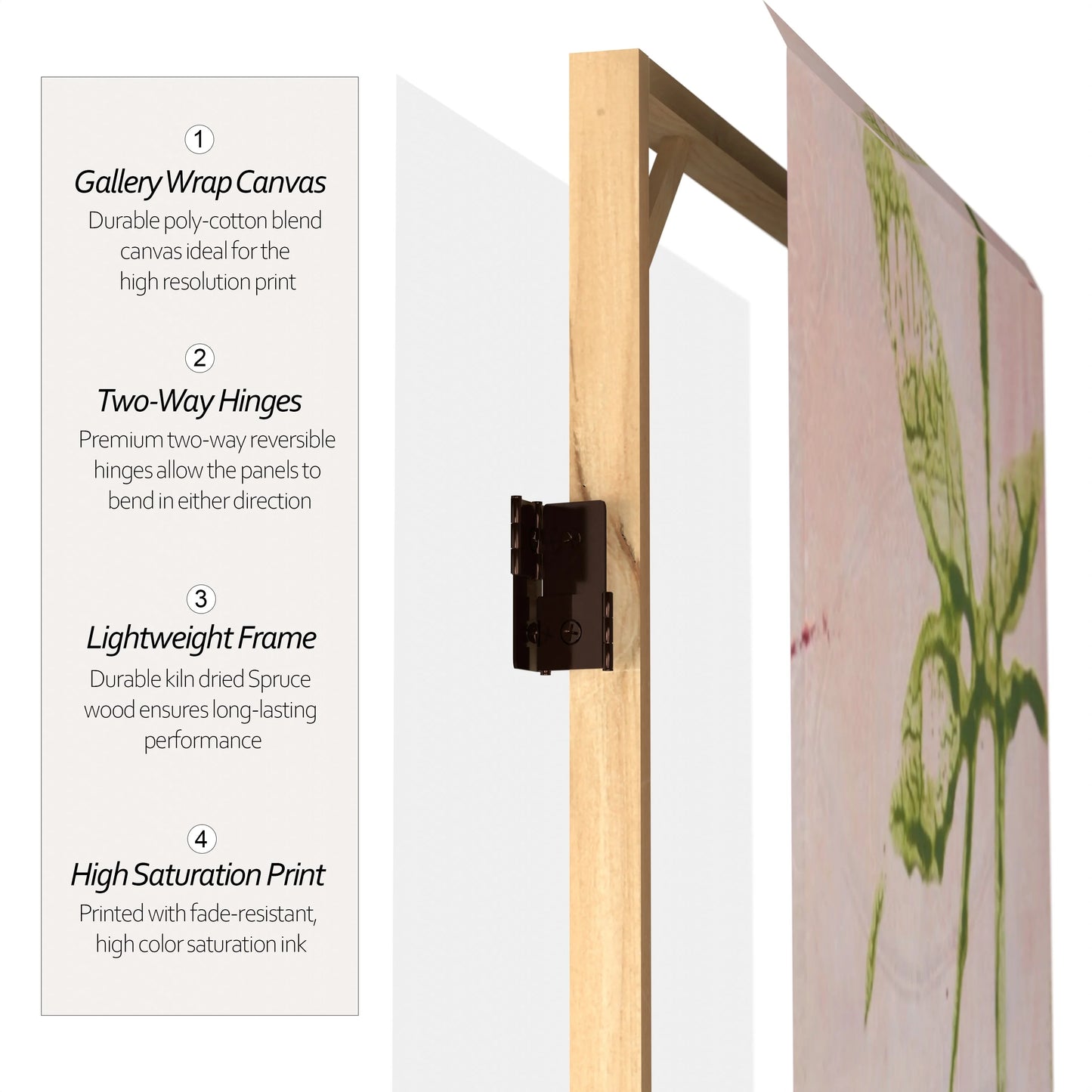 Oriental Furniture 5 1/4 ft. Pink Harmony Canvas Room Divider - 6 Panel