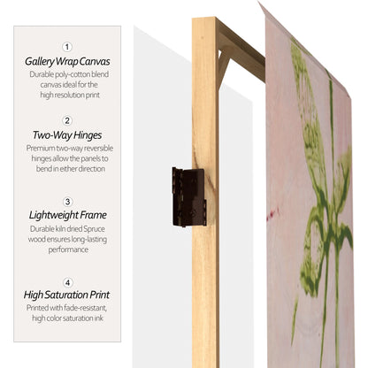 Oriental Furniture 5 1/4 ft. Pink Harmony Canvas Room Divider - 6 Panel