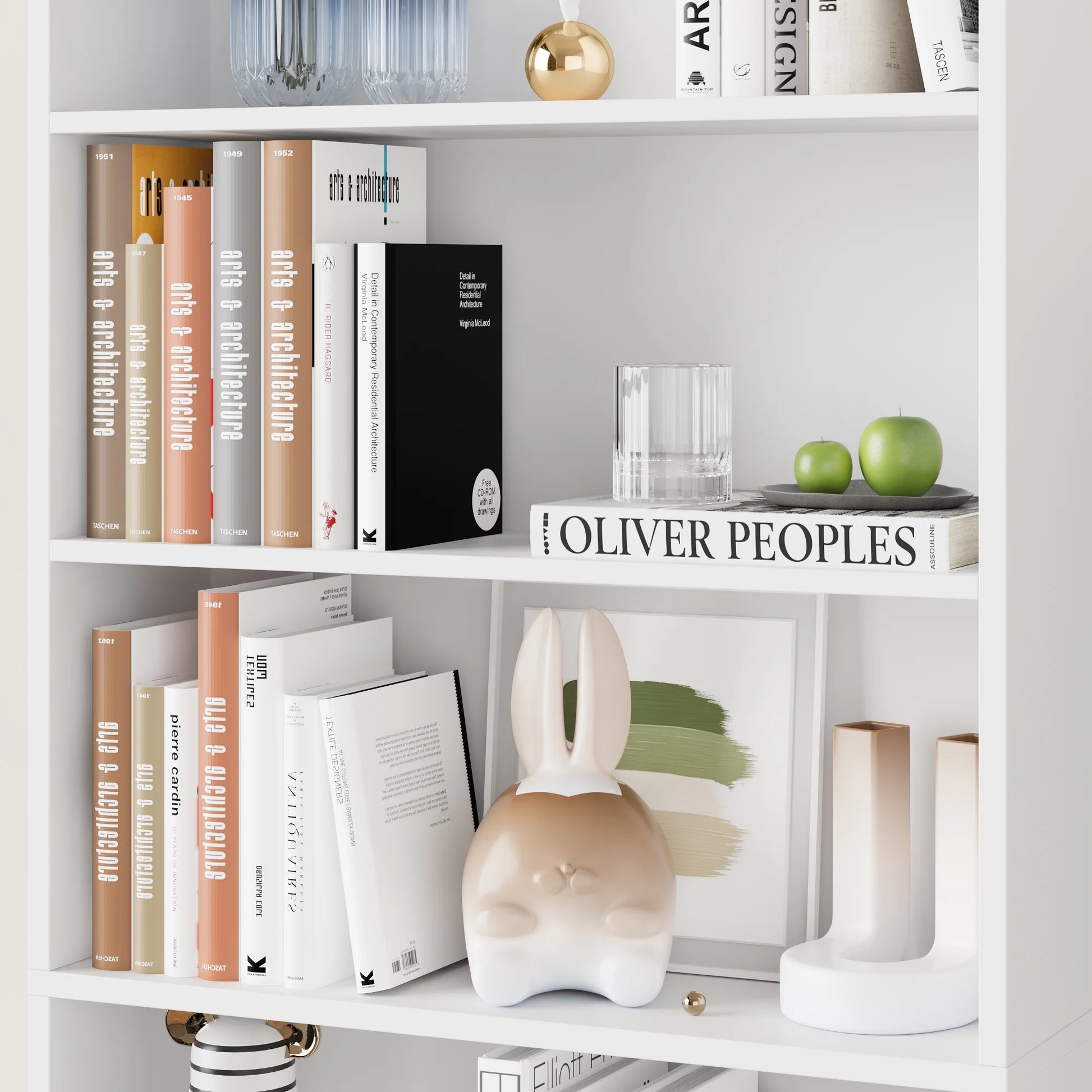 Homfa 82" Tall Bookcases, Freestanding Display Storage Shelves, 7-Tier Open Bookshelf for Home Office Living Room Bedroom, White